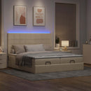 osmannisk sengeramme med madrasser 180x200 cm stof cremefarvet