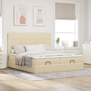 osmannisk sengeramme med madrasser 180x200 cm stof cremefarvet