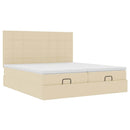 osmannisk sengeramme med madrasser 180x200 cm stof cremefarvet
