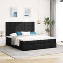 osmannisk sengeramme med madrasser 200x200 cm stof sort