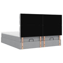 osmannisk sengeramme med madrasser 160x200 cm stof lysegrå