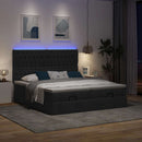 osmannisk sengeramme med madrasser 160x200 cm stof sort