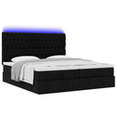 osmannisk sengeramme med madrasser 160x200 cm stof sort