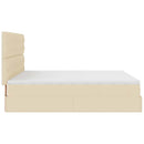 osmannisk sengeramme med madrasser 160x200 cm stof cremefarvet