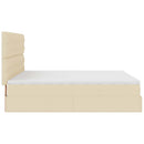 osmannisk sengeramme med madrasser 180x200 cm stof cremefarvet
