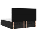 osmannisk sengeramme med madrasser 160x200 cm stof sort