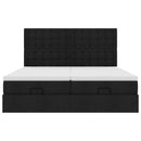 osmannisk sengeramme med madrasser 180x200 cm stof sort