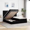 osmannisk sengeramme med madrasser 180x200 cm stof sort