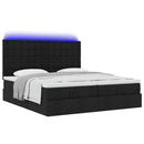 osmannisk sengeramme med madrasser 200x200 cm stof sort
