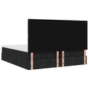 osmannisk sengeramme med madrasser 200x200 cm stof sort