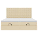 osmannisk sengeramme med madrasser 200x200 cm stof cremefarvet