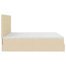 osmannisk sengeramme med madrasser 200x200 cm stof cremefarvet