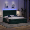 osmannisk sengeramme med madrasser 180x200 cm fløjl mørkegrøn