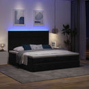 osmannisk sengeramme med madrasser 160x200 cm fløjl sort