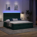 osmannisk sengeramme med madrasser 180x200 cm fløjl mørkegrøn