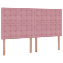 osmannisk sengeramme med madrasser 160x200 cm fløjl lyserød