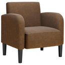 sofastol med armlæn 54 cm kunstlæder brun