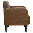sofastol med armlæn 54 cm kunstlæder brun