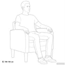 sofastol med armlæn 54 cm kunstlæder brun