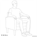 sofastol med armlæn 54 cm kunstlæder mørkegrå