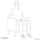 sofastol med armlæn 53 cm stof mørkegrå