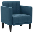 sofastol med armlæn 53 cm velour blå