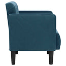 sofastol med armlæn 53 cm velour blå