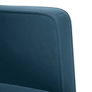 sofastol med armlæn 53 cm velour blå