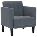 sofastol med armlæn 53 cm fløjl mørkegrå