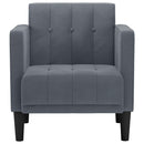sofastol med armlæn 53 cm fløjl mørkegrå