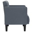 sofastol med armlæn 53 cm fløjl mørkegrå