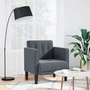 sofastol med armlæn 53 cm fløjl mørkegrå