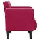 sofastol med armlæn 53 cm fløjl vinrød