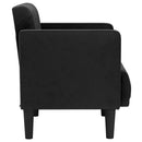 sofastol med armlæn 53 cm fløjl sort