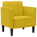 sofastol med armlæn 53 cm fløjl gul
