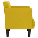 sofastol med armlæn 53 cm fløjl gul