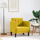 sofastol med armlæn 53 cm fløjl gul