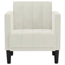 sofastol med armlæn 53 cm fløjl cremefarvet