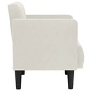sofastol med armlæn 53 cm fløjl cremefarvet