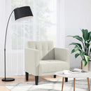 sofastol med armlæn 53 cm fløjl cremefarvet