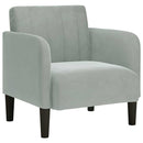 sofastol med armlæn 54 cm fløjl lysegrå