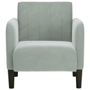 sofastol med armlæn 54 cm fløjl lysegrå
