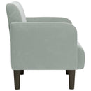 sofastol med armlæn 54 cm fløjl lysegrå