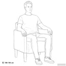 sofastol med armlæn 54 cm fløjl lysegrå