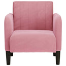 sofastol med armlæn 54 cm fløjl lyserød