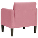 sofastol med armlæn 54 cm fløjl lyserød