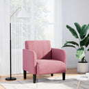 sofastol med armlæn 54 cm fløjl lyserød