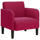 sofastol med armlæn 54 cm fløjl vinrød