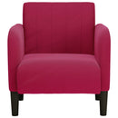 sofastol med armlæn 54 cm fløjl vinrød