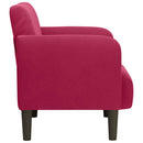 sofastol med armlæn 54 cm fløjl vinrød